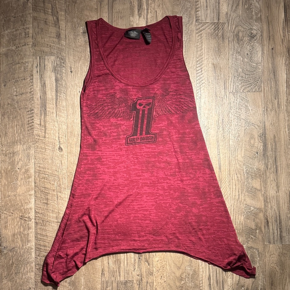 Women's Red Graphic Tank Top - Size S